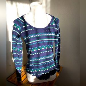 Lucky Brand Printed Thermal Shirt-SZ S